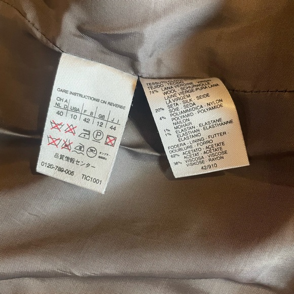 MaxMara 3 Piece Suit Skirt Blazer Jacket Blouse Wool Silk Tweed M - Picture 12 of 13